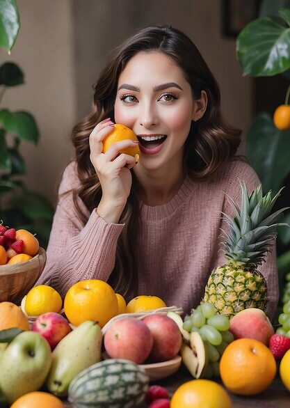 portrait-woman-interacting-with-fruits_776674-1055209